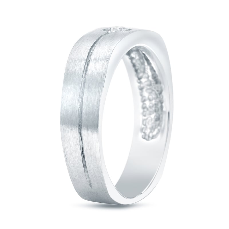 Men's 14k Gold 1/6ct TDW Round Solitaire Diamond Wedding Band by Auriya