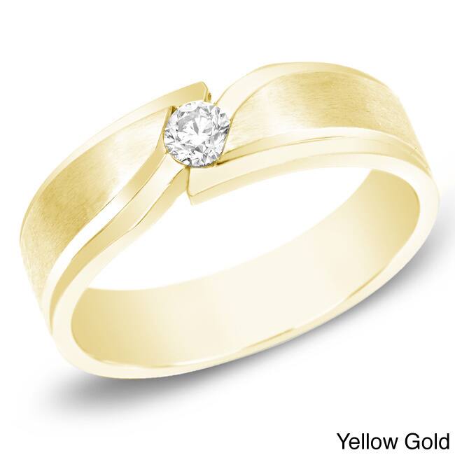 Auriya Men's 14k Gold 1/2ct TDW Round Diamond Ring or Wedding Band - Yellow - 8