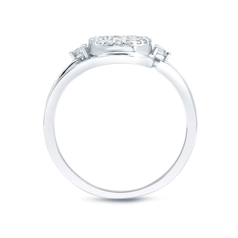 14k Gold Round 1/4ct TDW Swirled Pave Diamond Ring by Auriya