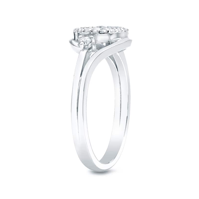 14k Gold Round 1/4ct TDW Swirled Pave Diamond Ring by Auriya