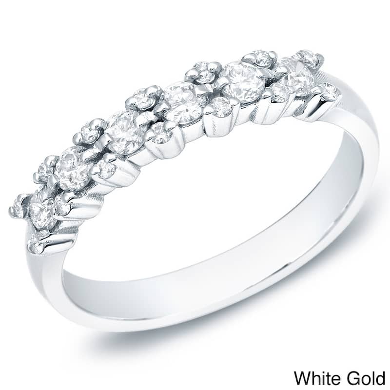 Auriya 14k White, Yellow or Rose Gold 1/2ct TDW Diamond Ring - White - 4