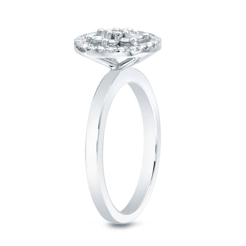 Auriya Daisy Shaped 1/2ct TDW Diamond Halo Promise Ring 14K Gold