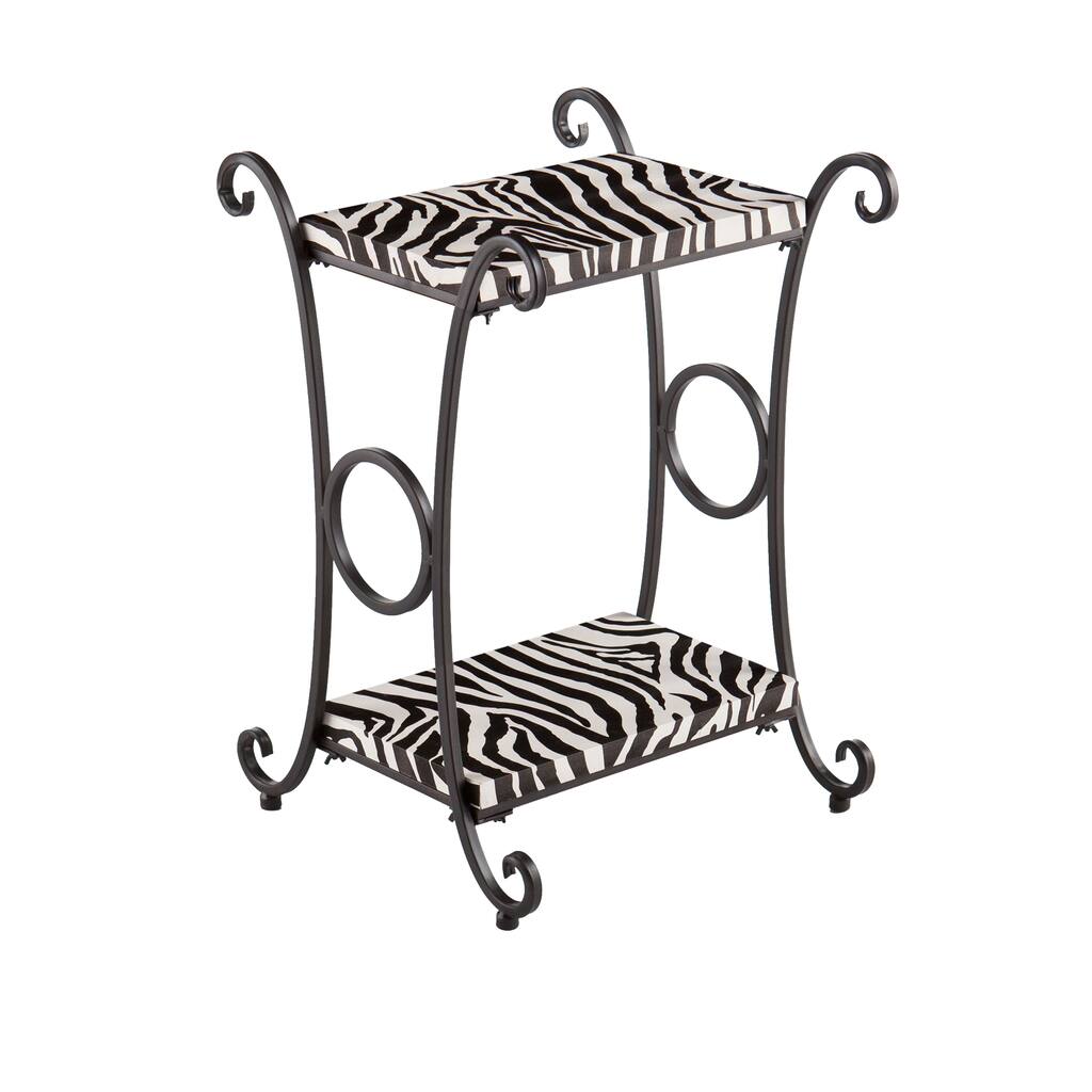 SEI Furniture Castell Zebra Animal Print Accent/ Side Table - Multi