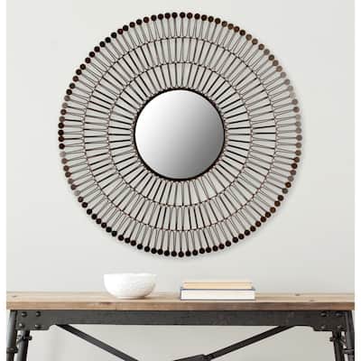 SAFAVIEH Victoria Coffee Bronze 31-inch Round Decorative Mirror - 31" x 31" x 1.5"