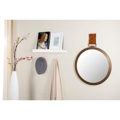 SAFAVIEH Time Out Warm Amber 21-inch Round Decorative Mirror - 21" x 1.5" x 21"