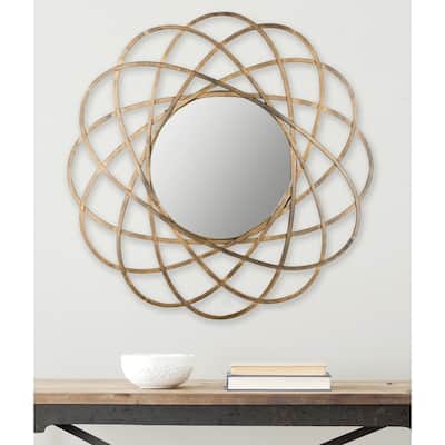 SAFAVIEH Galaxy Antique Gold 32-inch Decorative Mirror - 32" x 1.5" x 32"