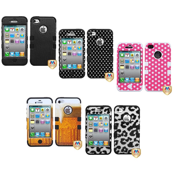 INSTEN Carbon Fiber Hybrid Phone Case Cover for Apple iPhone 4/ 4S