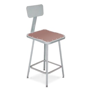 NPS 30-inch Square Stool with Backrest