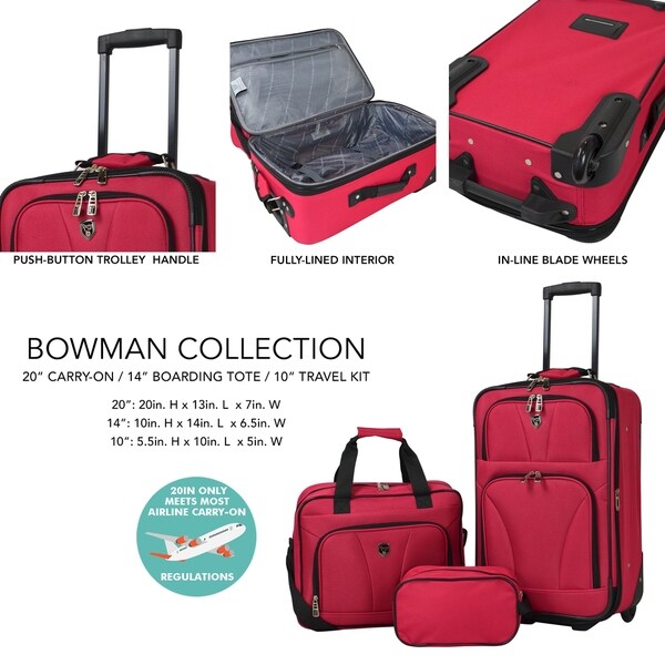 carry on luggage and tote set