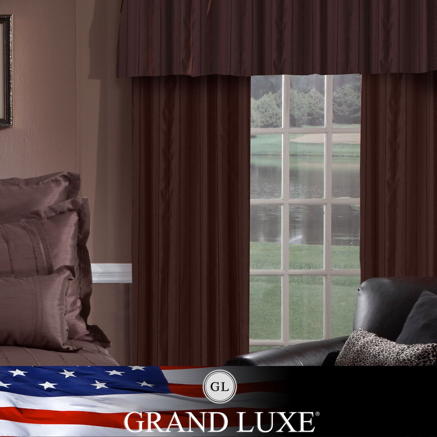 Veratex Grand Luxe Chocolate Braxton Grommet Curtain Panel