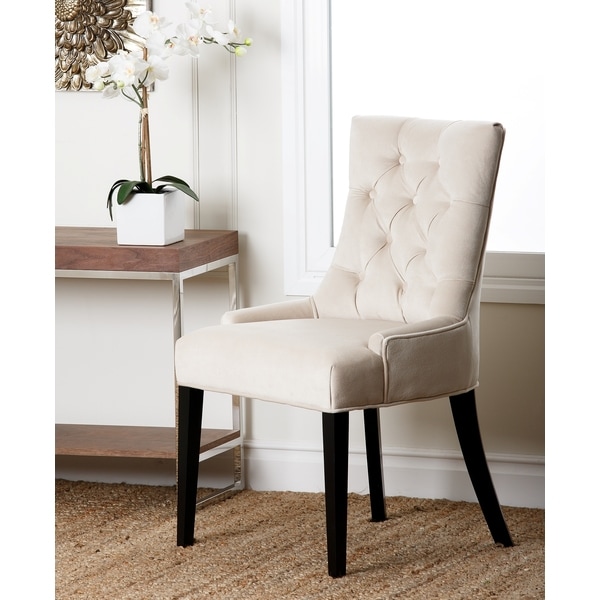 Abbyson Living Napa Cream Fabric Tufted Dining Chair Abbyson Living Dining Chairs