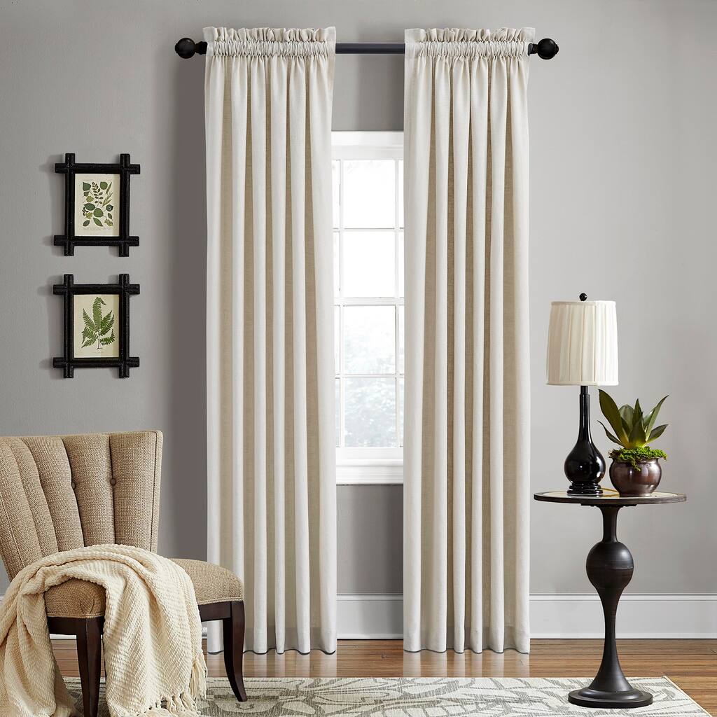 Grand Luxe Linen Gotham Khaki Rod Pocket Curtain Panel