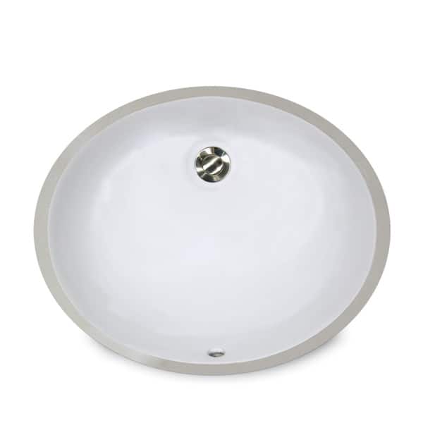 14 x 11inch White Undermount Ceramic Oval Bathroom Sink Bed Bath