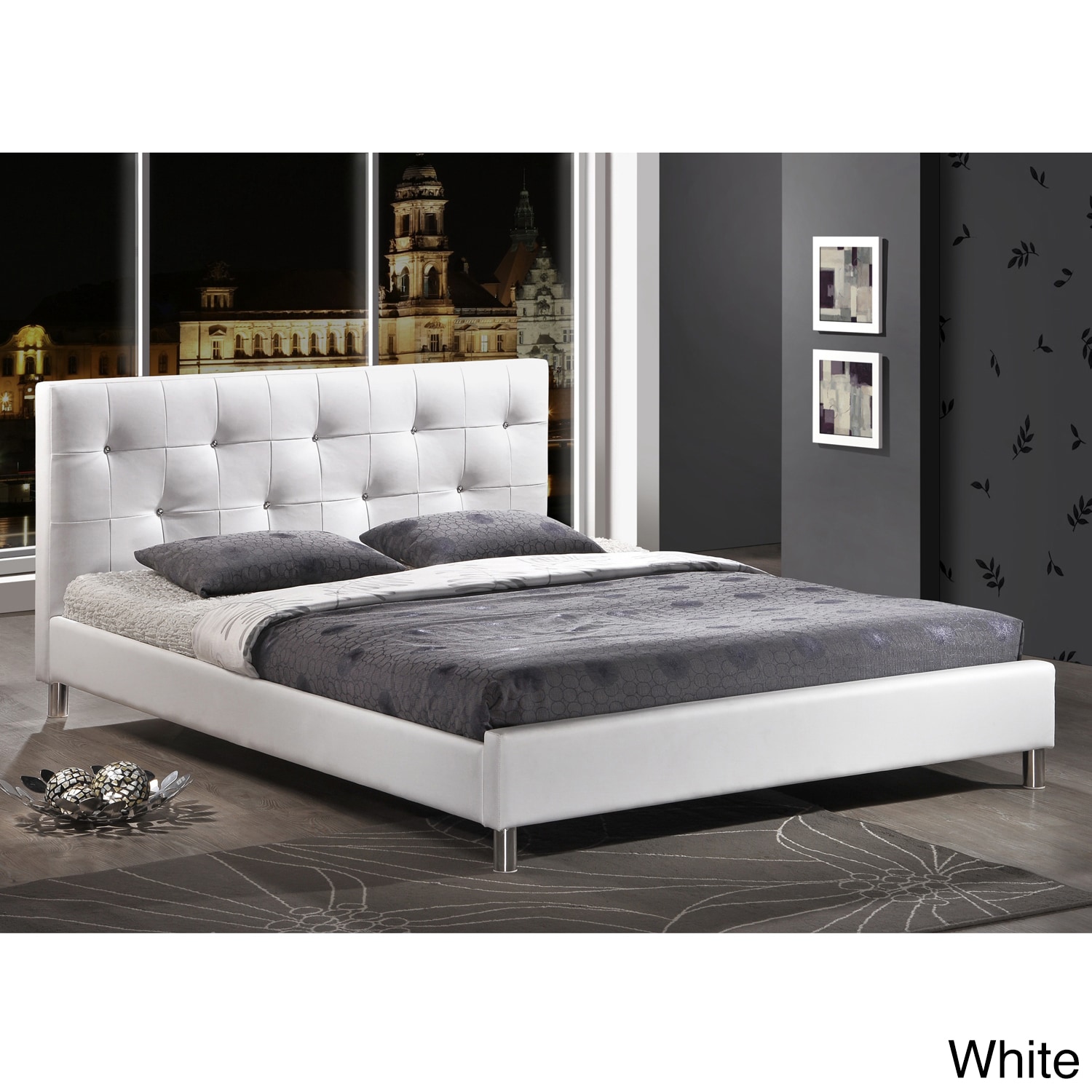 Barbara Modern Full Size Crystal On Tufted Bed Free Barbara Modern Full Size Crystal On Tufted Bed
