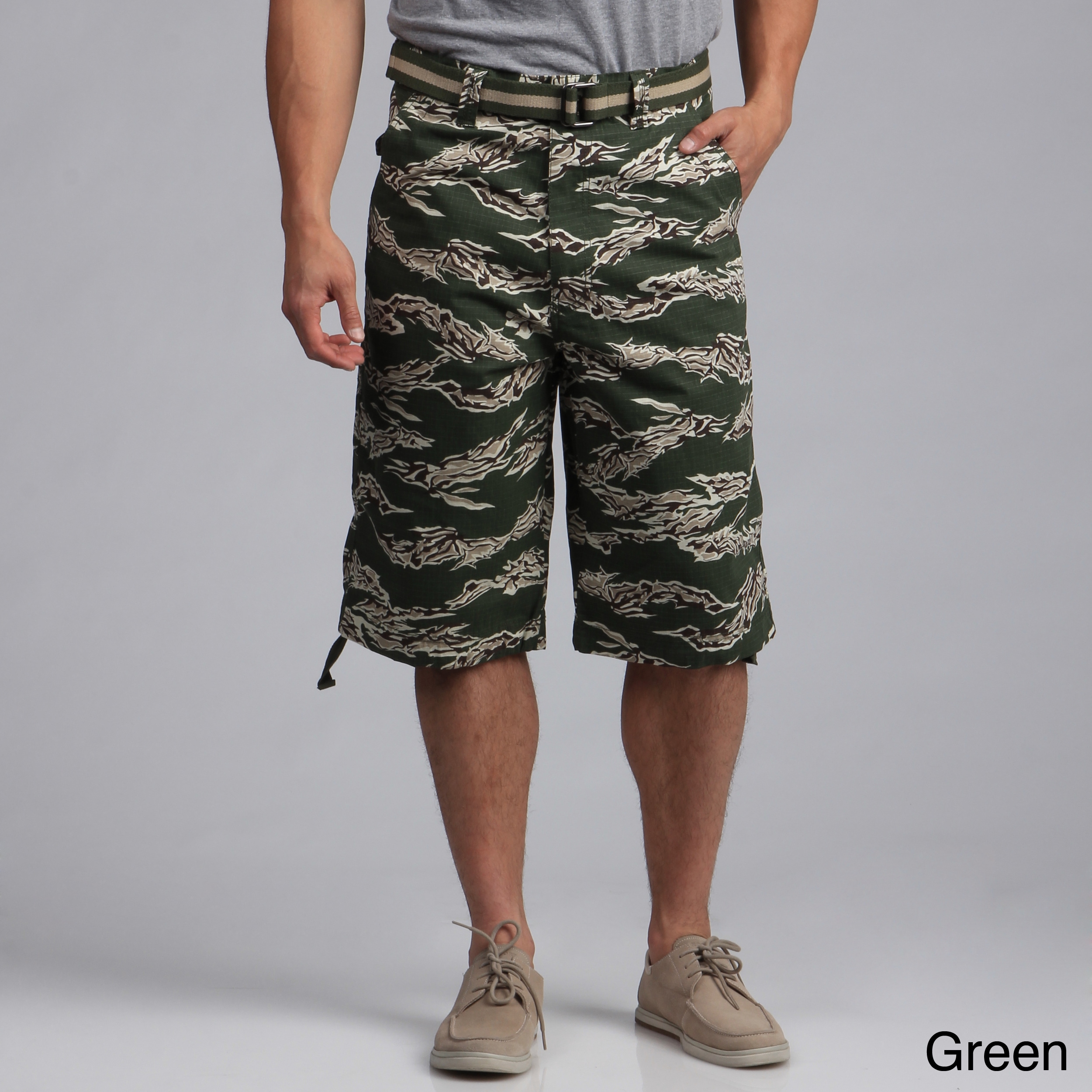 Raw Blue Raw Blue Mens Tiger Camo Cotton Short Green Size 32