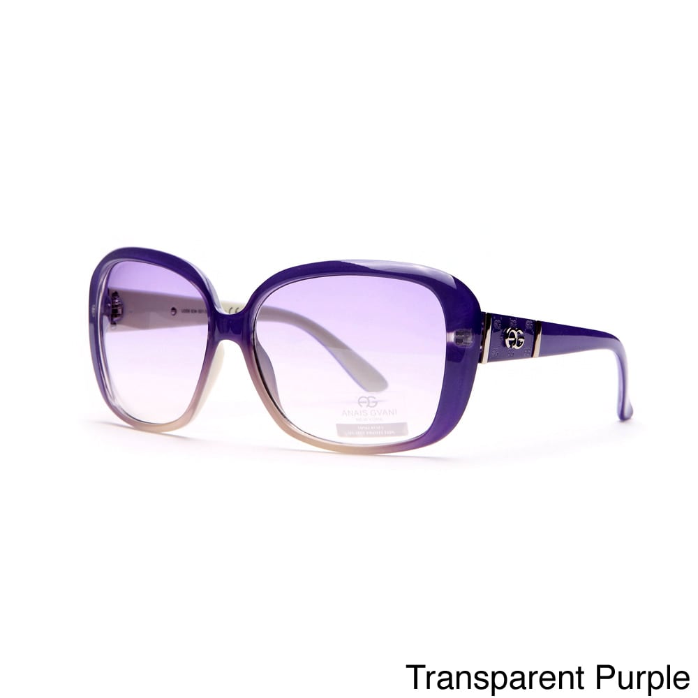 Anais Gvani Womens Classic Square Sunglasses With Logo Accent