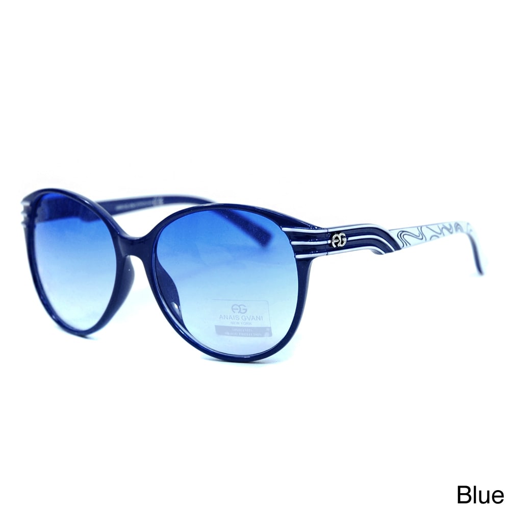 Anais Gvani Womens Round Stripe Sunglasses