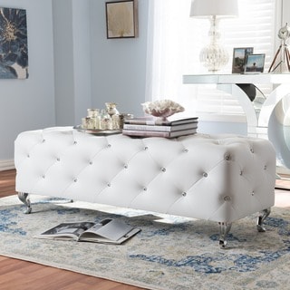 Baxton Studio Stella Crystal Tufted Modern Bench Bed Bath