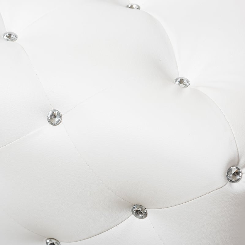 Silver Orchid Heston Crystal Tufted Modern Bench