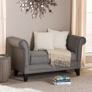 slide 1 of 1, Baxton Studio Marsha Modern Scroll Arm Bench