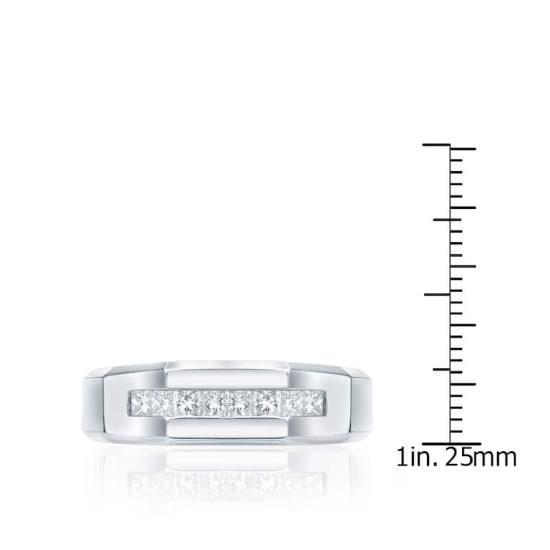 Auriya Men's 14k Gold Modern 7/8ctw Channel Set Diamond Ring