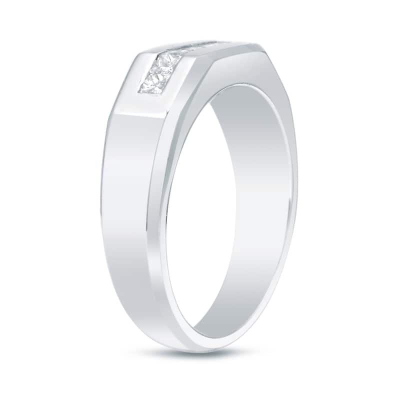 Auriya Men's 14k Gold Modern 7/8ctw Channel Set Diamond Ring