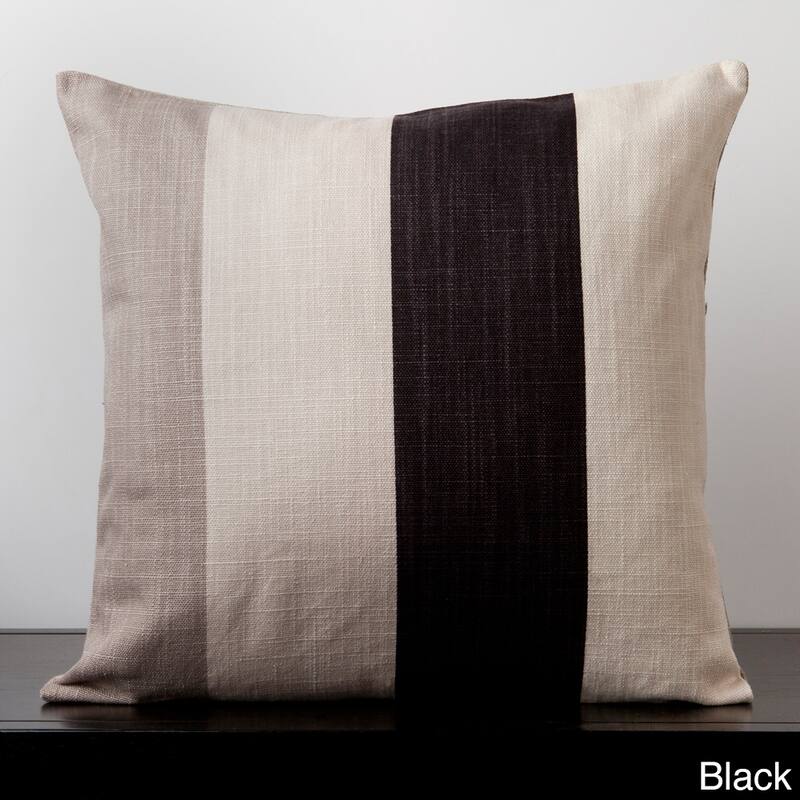 Decorative Lotus Striped Feather Down or Poly Filled Square 22-Inch Square Throw Pillow