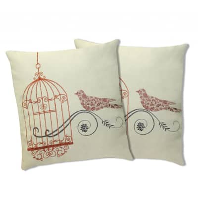 Lush Decor Dream Bird Coral Decorative Pillows (Set of 2)