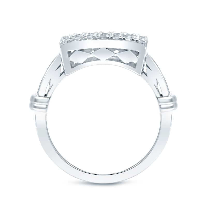 14k Gold 1/2ct TDW Square Pave Diamond Ring by Auriya
