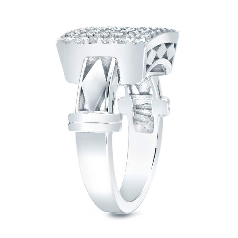 14k Gold 1/2ct TDW Square Pave Diamond Ring by Auriya