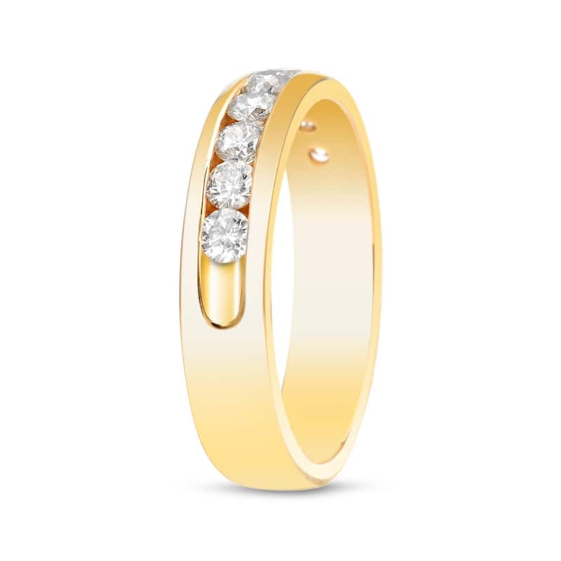 Auriya Men's 14k Gold 1ct TDW Diamond Channel-Set Diamond Ring or Wedding Band