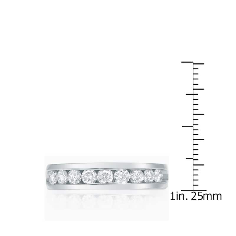 Auriya Men's 14k Gold 1ct TDW Diamond Channel-Set Diamond Ring or Wedding Band