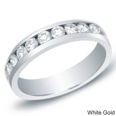 Auriya Men's 14k Gold 3/4ct TDW Round Diamond Wedding Band