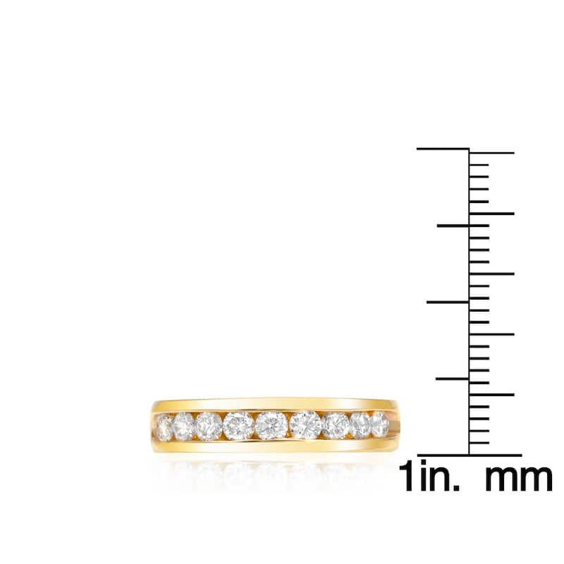 Auriya Men's 14k Gold 3/4ct TDW Round Diamond Wedding Band
