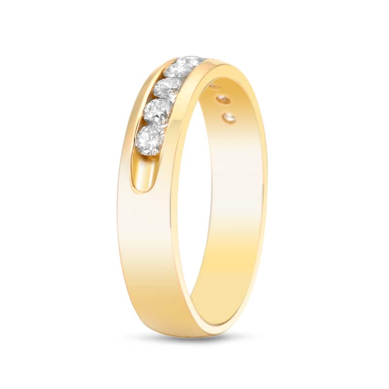 Auriya Men's 14k Gold 3/4ct TDW Round Diamond Wedding Band - Yellow - 8