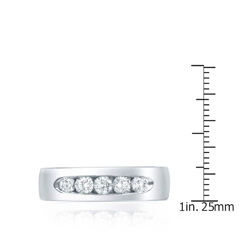 Auriya Men's 14k Gold 7/8ct TDW Channel-Set Diamond Wedding Band