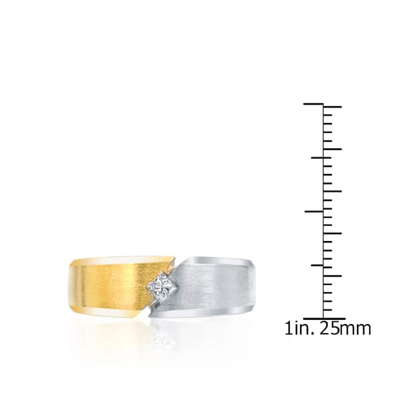 Auriya Men's 14k Gold 1/5ct TDW Square Diamond Wedding Band