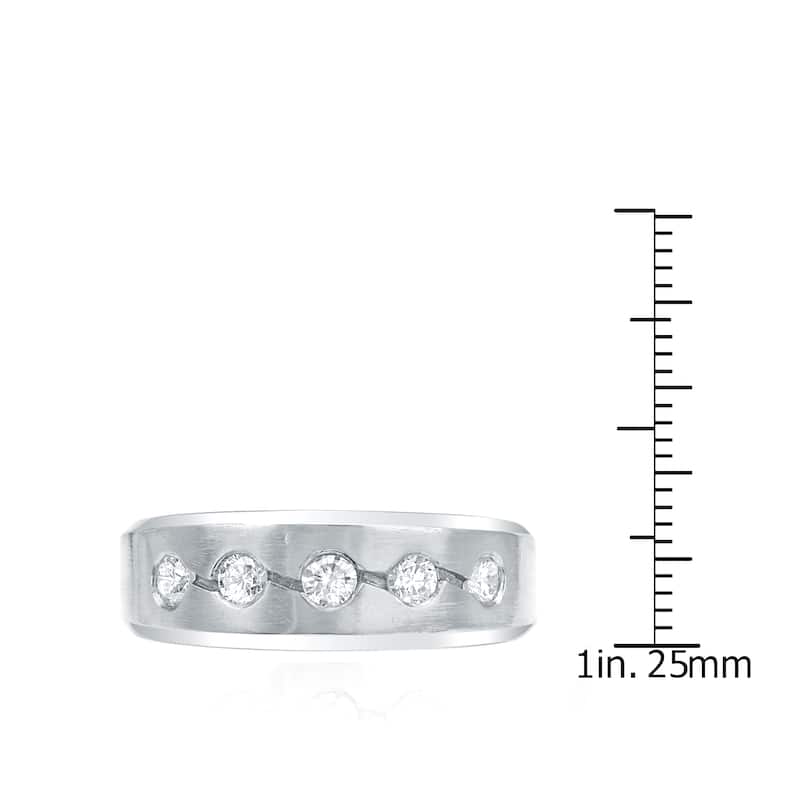 Auriya Men's 14k Gold 3/5ct TDW 5-Stone Diamond Wedding Ring