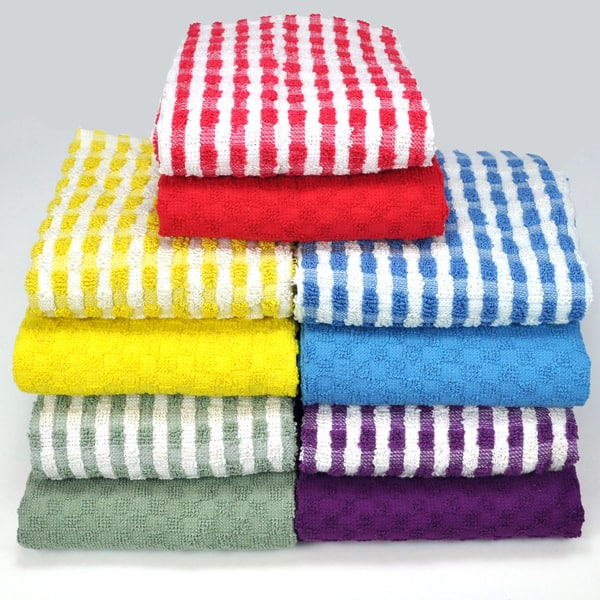 Cotton Terry Kitchen Towel 10-piece Set - Bed Bath & Beyond - 7901520