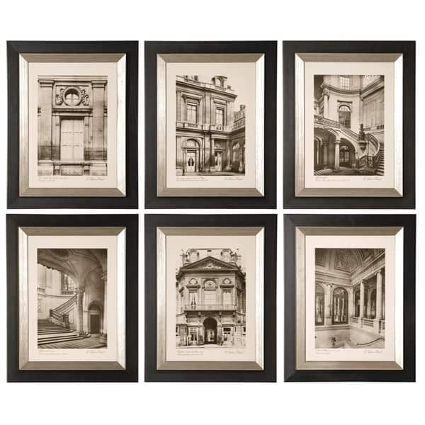 slide 2 of 3, Uttermost Paris Scene Framed Art Set/6 - Green