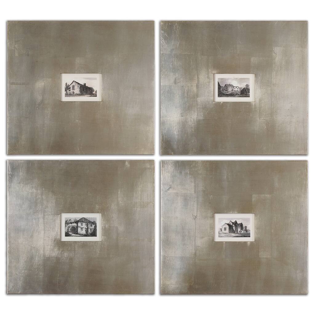 Uttermost Historical Buildings Framed Art Set/4 - Black/White