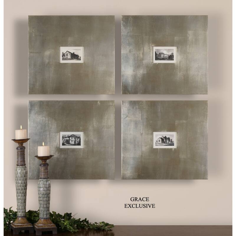Uttermost Historical Buildings Framed Art Set/4 - Black/White