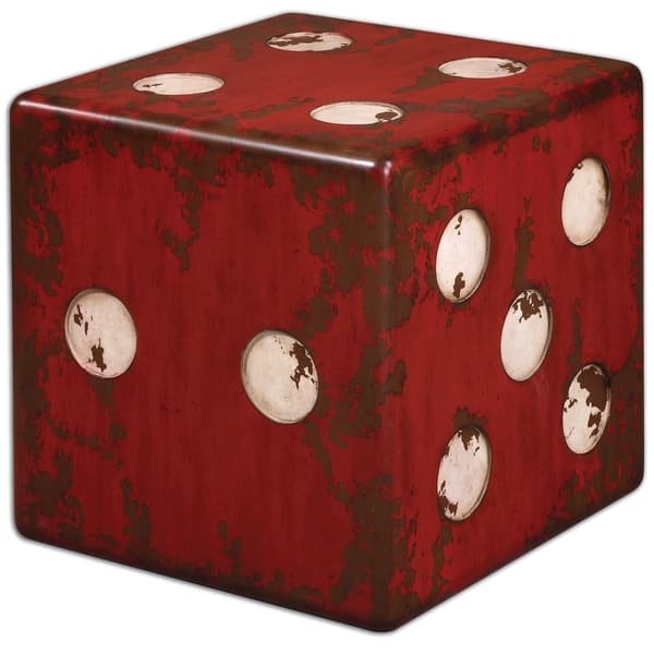 slide 2 of 2, Uttermost Dice Red Accent Table