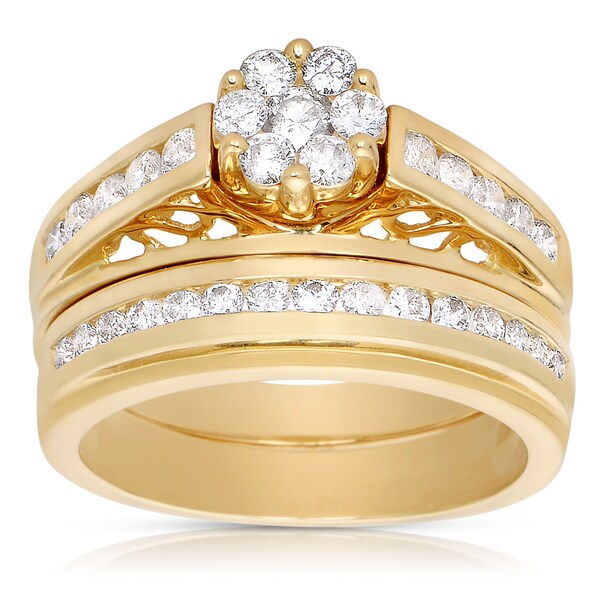 Shop 14k Yellow Gold 7/8ct TDW Diamond Bridal Ring Set (G-H, I1-I2 ...