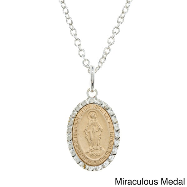 Sterling Essentials 14k Gold over Silver Religious Pendant Necklace Sterling Essentials Gold Over Silver Necklaces