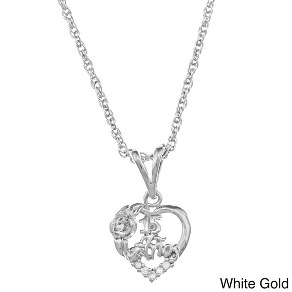 14K Solid White Gold Cubic Zirconia Boy Pendant Polished Necklace Charm