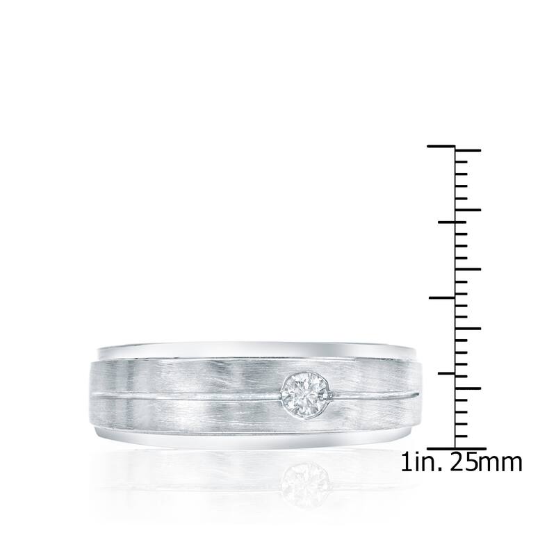 Auriya Men's 14k Gold 1/4ct TDW Round Diamond Wedding Band