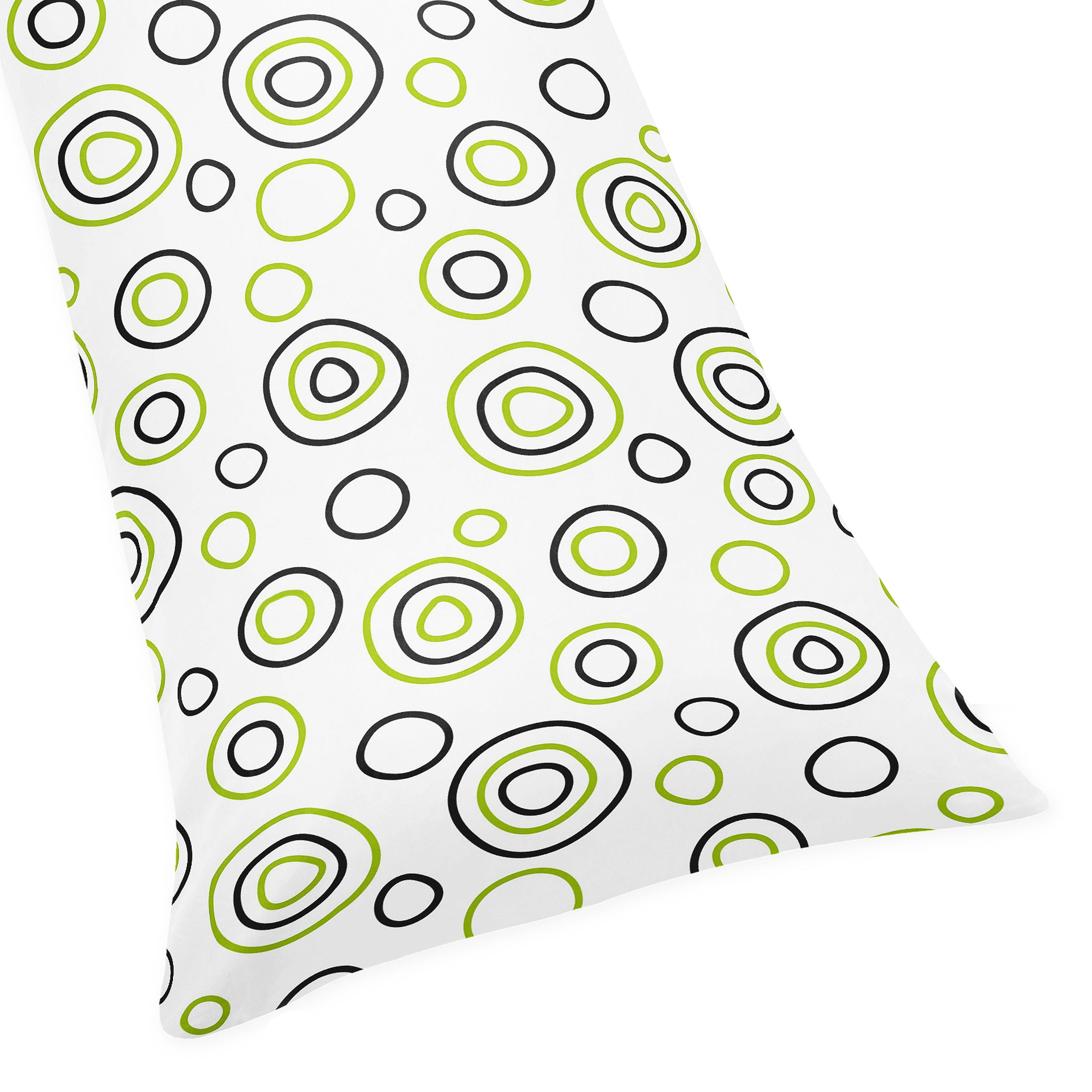 Sweet Jojo Designs Spirodot Lime And Black Full Length Double Zippered Body Pillow Case Cover (Lime green, black, whiteDimensions 20 inches wide x 54 inches longThe digital images we display have the most accurate color possible. However, due to differen