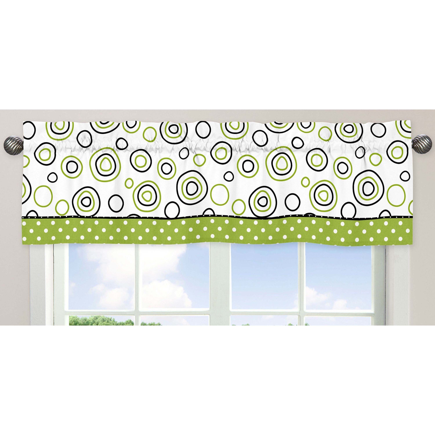 Engaging lime green window valance Sweet Jojo Designs Black White Lime 54 Inch X 15 Window Treatment Curtain Valance For Green And Overstock 7903040