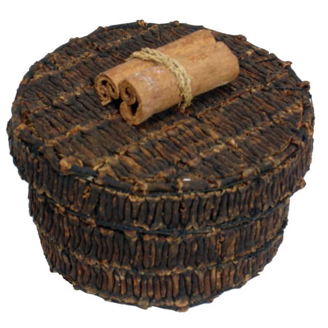 Handmade 3-inch Round Clove Box (Indonesia)